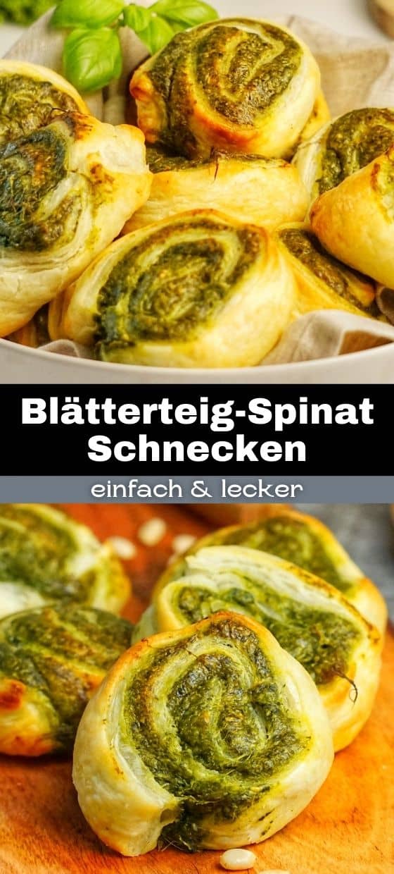 Blätterteig-Spinat-Schnecken