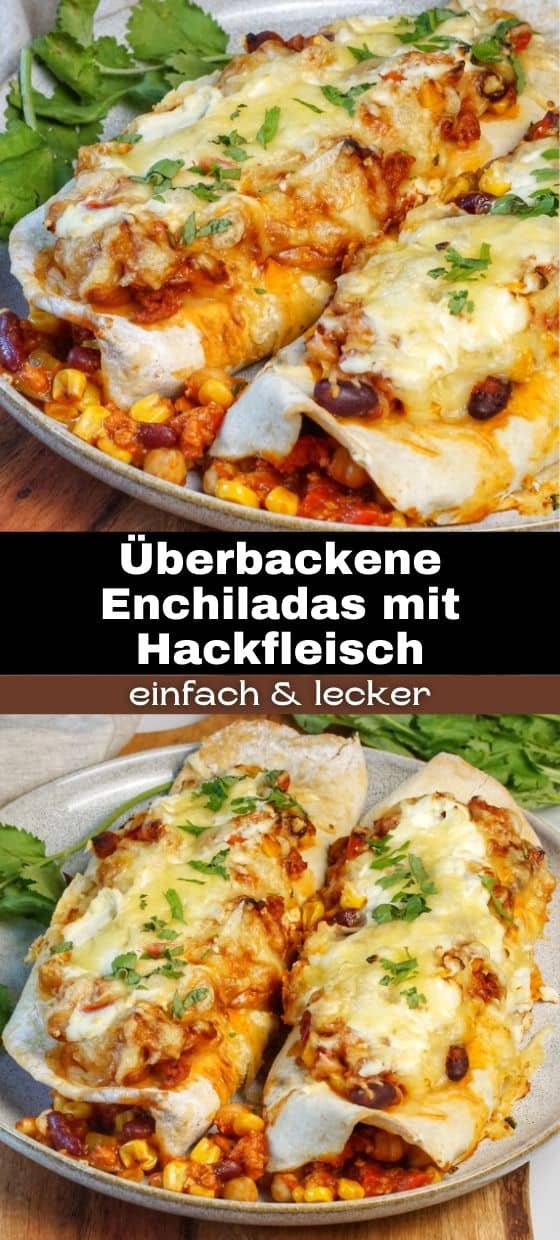 Überbackene Enchiladas mit Hackfleisch