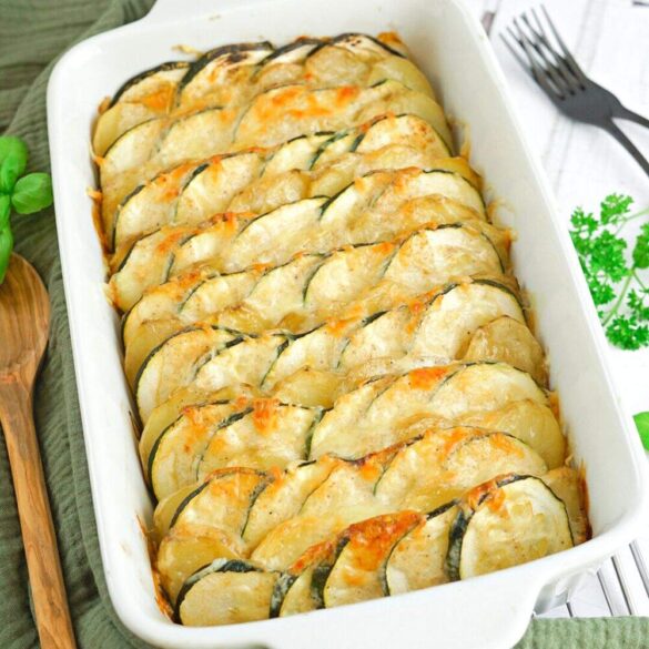 Zucchini-Kartoffel-Auflauf mit Knoblauch